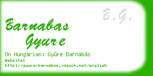 barnabas gyure business card